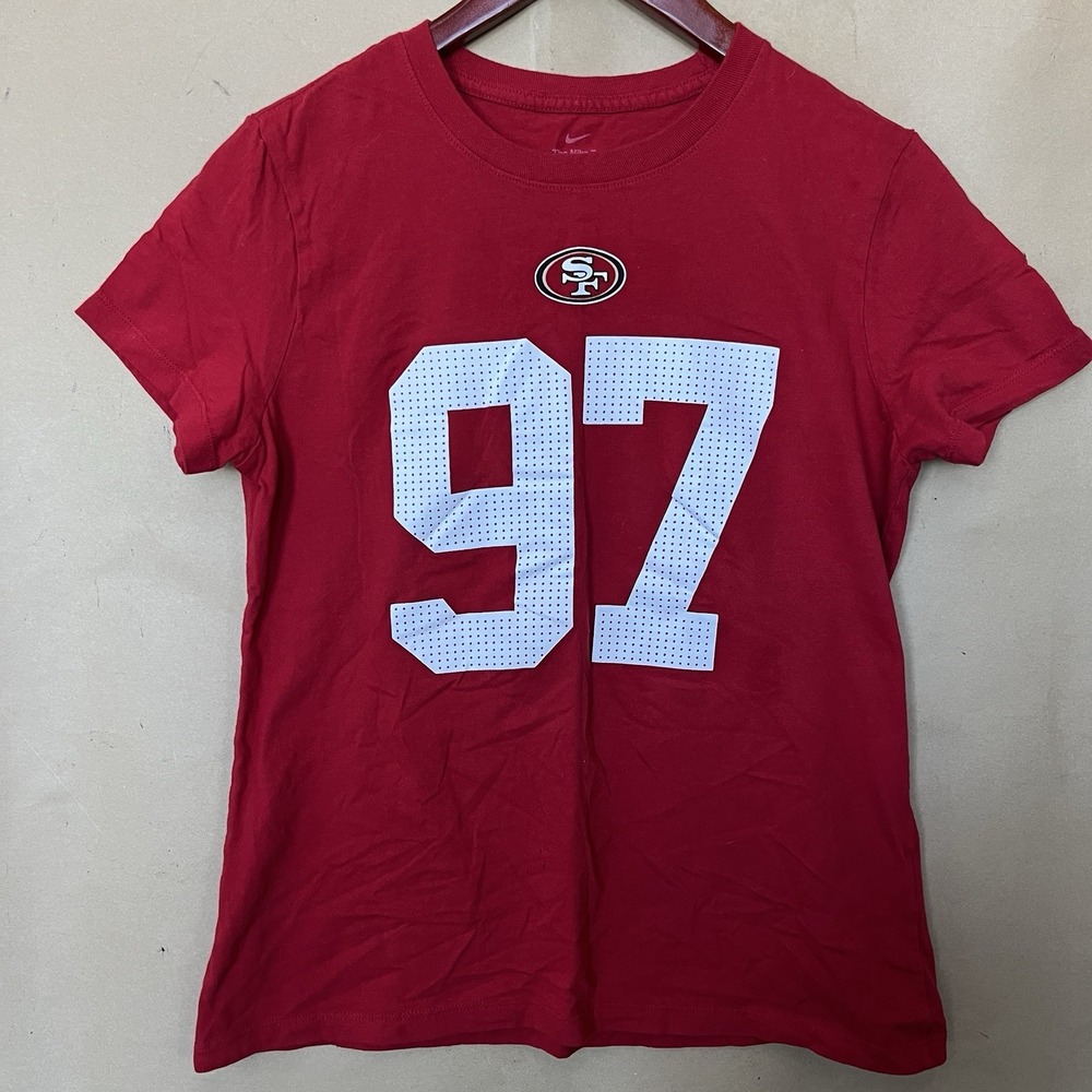 Nike San Francisco 49ers Nick Bosa 97 Womens Medium Shirt Tee Red NFL Football